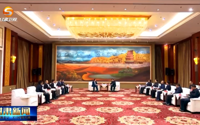 甘肃省委书记、省人大常委会主任胡昌升,省委副书记、省长任振鹤等领导会见南威集团董事长吴志雄、友虹董事长徐志东一行并举行座谈会